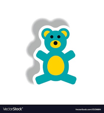 Stylish icon in paper sticker style toy bear vector image