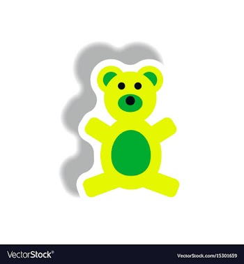 Stylish icon in paper sticker style toy bear vector image