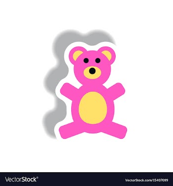 Stylish icon in paper sticker style toy bear vector image