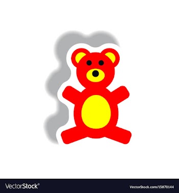 Stylish icon in paper sticker style toy bear vector image