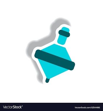 Stylish icon in paper sticker style toy whirligig vector image
