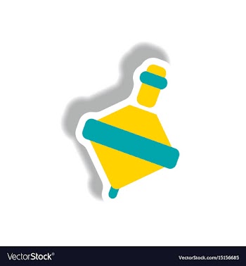 Stylish icon in paper sticker style toy whirligig vector image