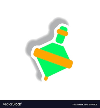 Stylish icon in paper sticker style toy whirligig vector image