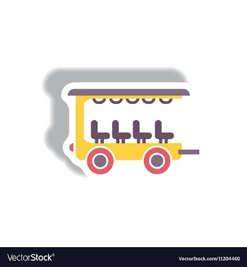Stylish icon in paper sticker style trailer car vector image