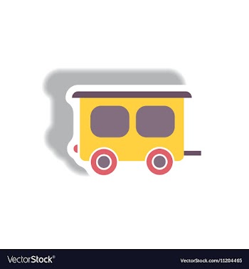 Stylish icon in paper sticker style trailer car vector image