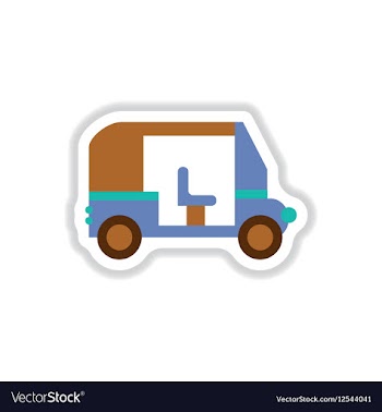 Stylish icon in paper sticker style trailer car vector image