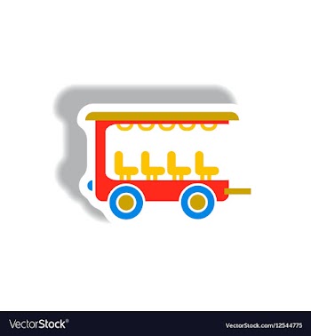 Stylish icon in paper sticker style trailer car vector image