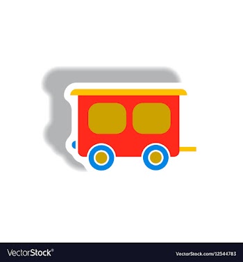 Stylish icon in paper sticker style trailer car vector image