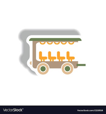 Stylish icon in paper sticker style trailer car vector image