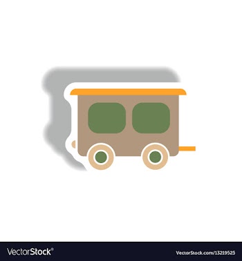 Stylish icon in paper sticker style trailer car vector image