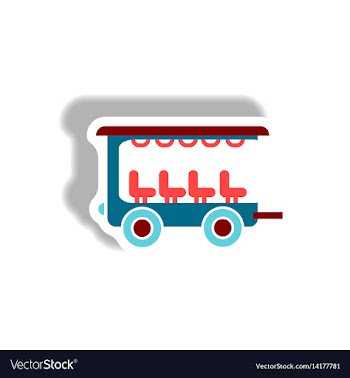 Stylish icon in paper sticker style trailer car vector image