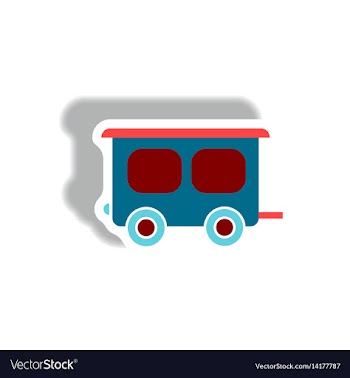 Stylish icon in paper sticker style trailer car vector image