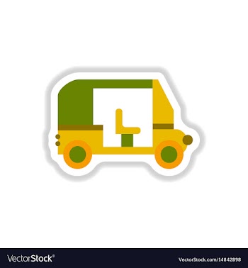 Stylish icon in paper sticker style trailer car vector image