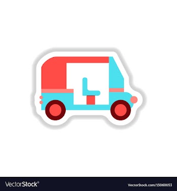 Stylish icon in paper sticker style trailer car vector image