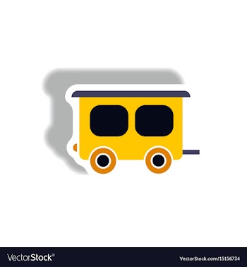 Stylish icon in paper sticker style trailer car vector image
