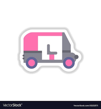 Stylish icon in paper sticker style trailer car vector image