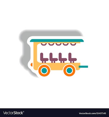 Stylish icon in paper sticker style trailer car vector image