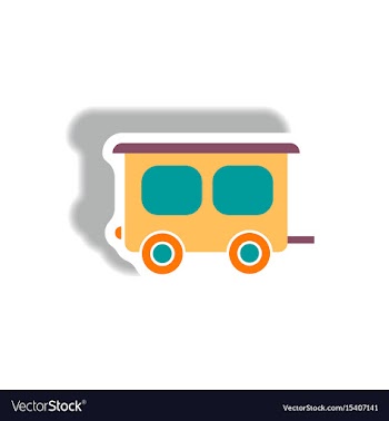 Stylish icon in paper sticker style trailer car vector image
