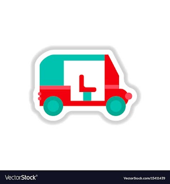 Stylish icon in paper sticker style trailer car vector image