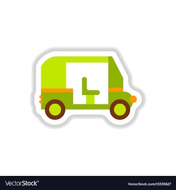 Stylish icon in paper sticker style trailer car vector image
