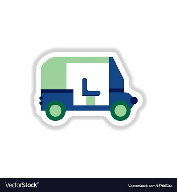 Stylish icon in paper sticker style trailer car vector image
