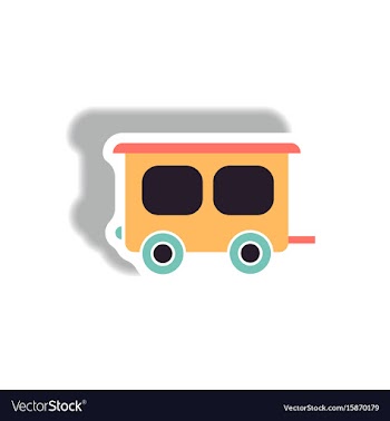 Stylish icon in paper sticker style trailer car vector image
