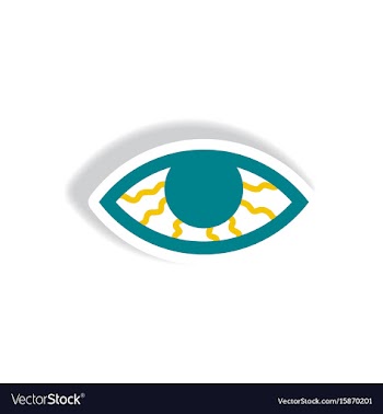 Stylish icon in paper sticker style vision vector image