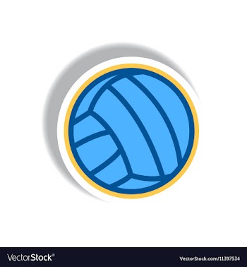 Stylish icon in paper sticker style volleyball vector image