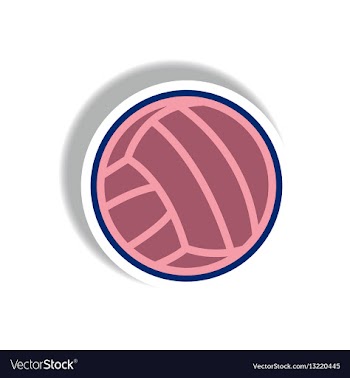 Stylish icon in paper sticker style volleyball vector image
