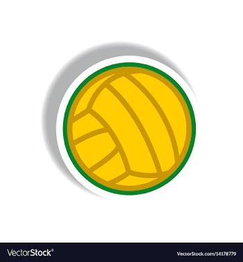 Stylish icon in paper sticker style volleyball vector image