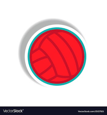 Stylish icon in paper sticker style volleyball vector image