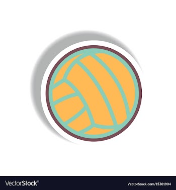 Stylish icon in paper sticker style volleyball vector image