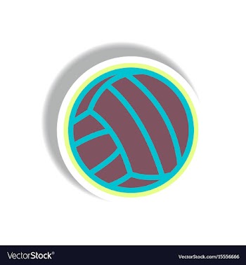 Stylish icon in paper sticker style volleyball vector image