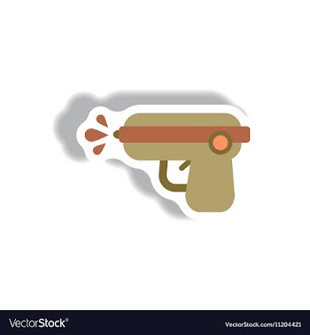 Stylish icon in paper sticker style water gun vector image