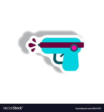 Stylish icon in paper sticker style water gun vector image