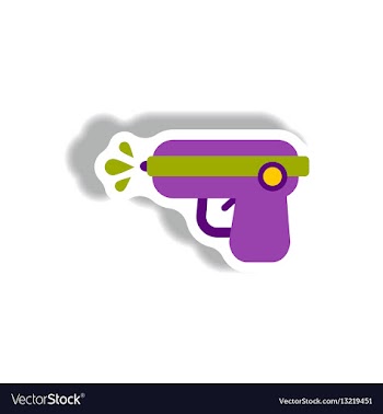 Stylish icon in paper sticker style water gun vector image