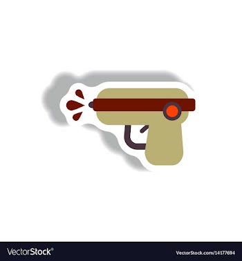 Stylish icon in paper sticker style water gun vector image