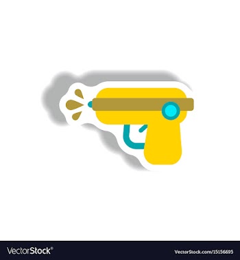 Stylish icon in paper sticker style water gun vector image