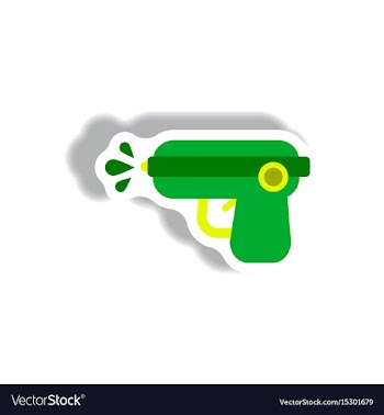 Stylish icon in paper sticker style water gun vector image