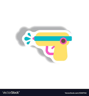Stylish icon in paper sticker style water gun vector image