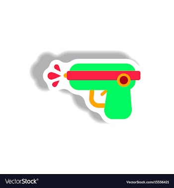 Stylish icon in paper sticker style water gun vector image