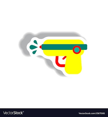 Stylish icon in paper sticker style water gun vector image