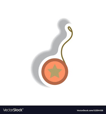 Stylish icon in paper sticker style yo yo toy vector image