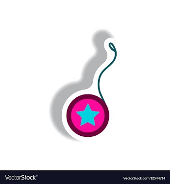 Stylish icon in paper sticker style yo yo toy vector image