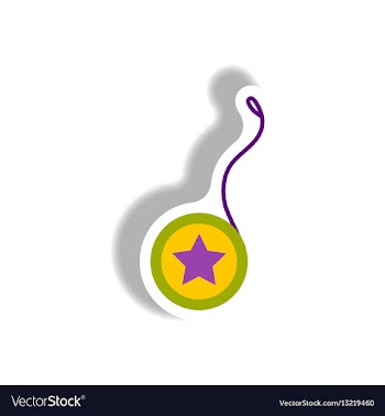 Stylish icon in paper sticker style yo yo toy vector image