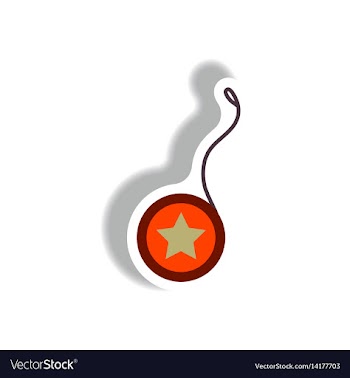 Stylish icon in paper sticker style yo yo toy vector image