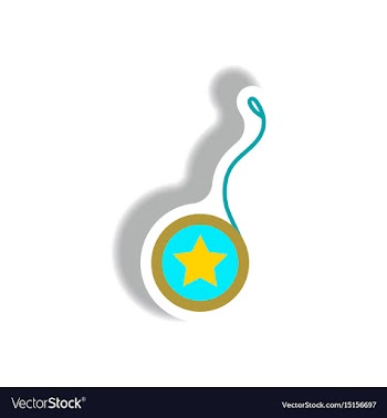 Stylish icon in paper sticker style yo yo toy vector image