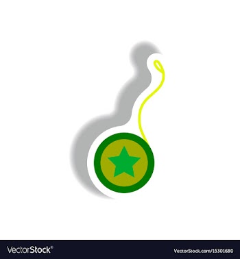 Stylish icon in paper sticker style yo yo toy vector image