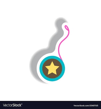 Stylish icon in paper sticker style yo yo toy vector image