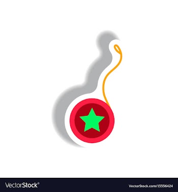 Stylish icon in paper sticker style yo yo toy vector image